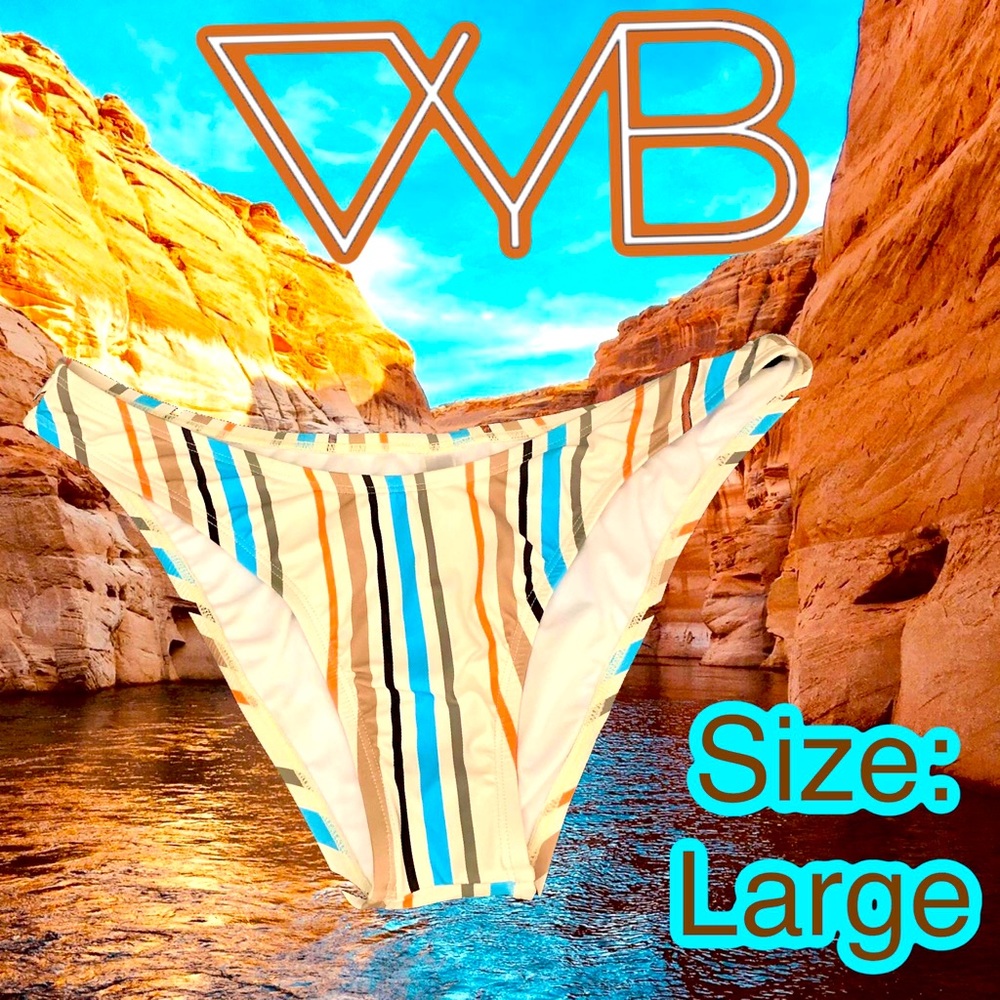 NEW VYB High Leg Stripe Print Bikini Bottoms